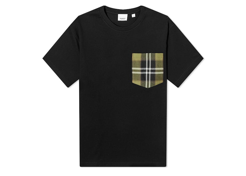 Burberry Oversized Checked Twill-Trimmed Cotton-Jersey T-shirt Black
