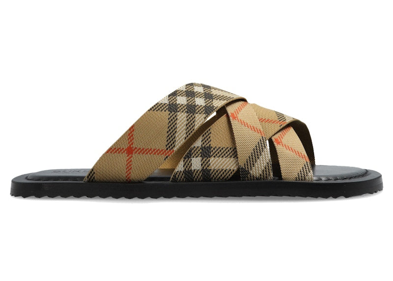 Burberry Pavillion Sandal Check Printed Beige