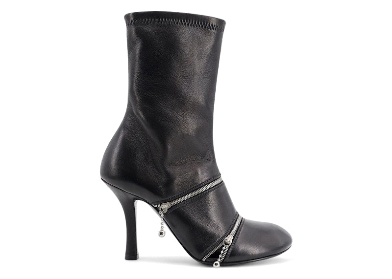 Burberry Peep Zip-Detailed Ankle Boots Black (Women's)