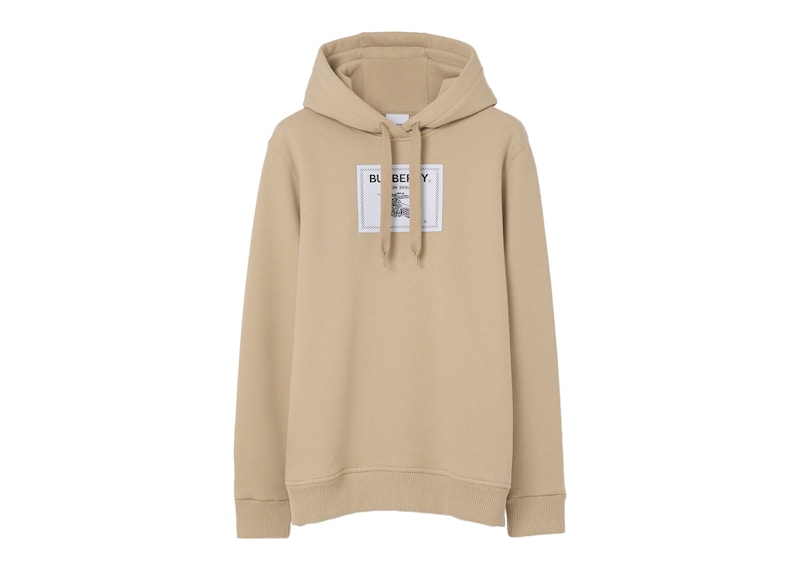 Burberry Prorsum Label Cotton Hoodie Soft Fawn