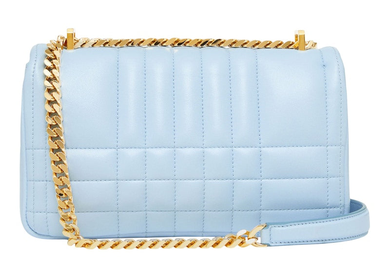 Burberry Quilted Leather Lola Bag Small Pale Blue