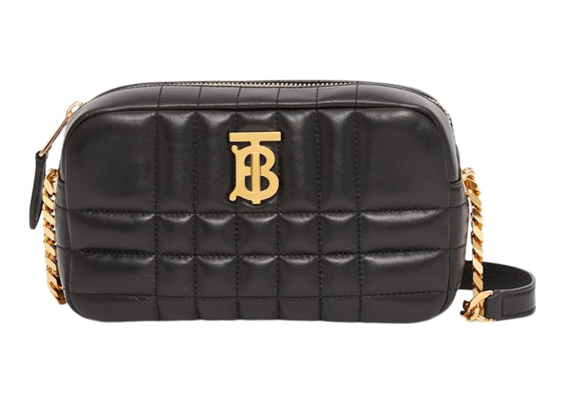 Burberry Quilted Leather Mini Lola Camera Bag Black/Gold-tone