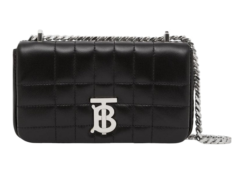 Burberry Quilted Leather Mini Lola Crossbody Bag Black/Silver-tone