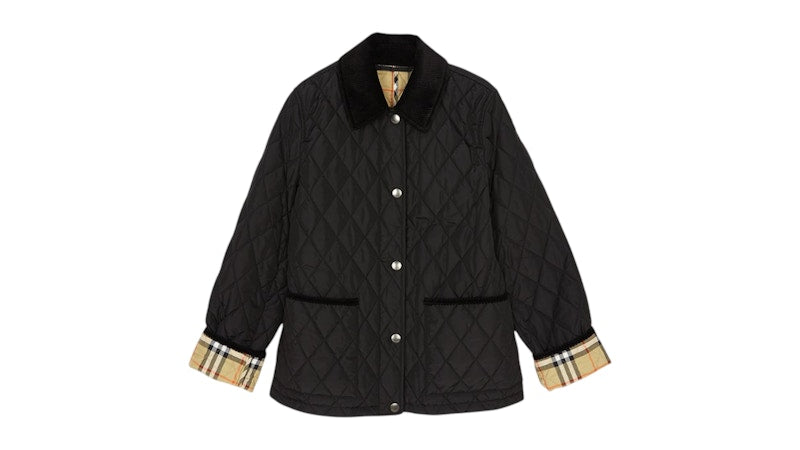 Burberry Quilted Nylon Jacket Black/Sand