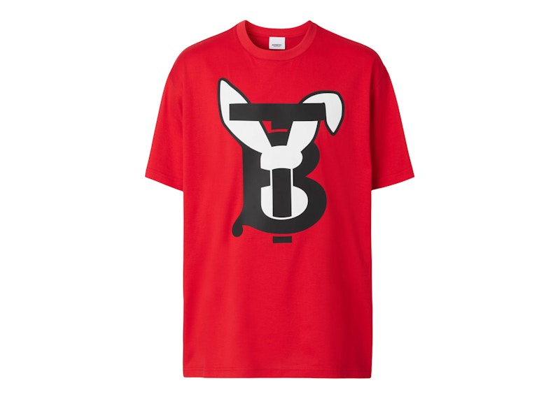 Burberry Rabbit Logo-Print Cotton T-Shirt Red/White/Black