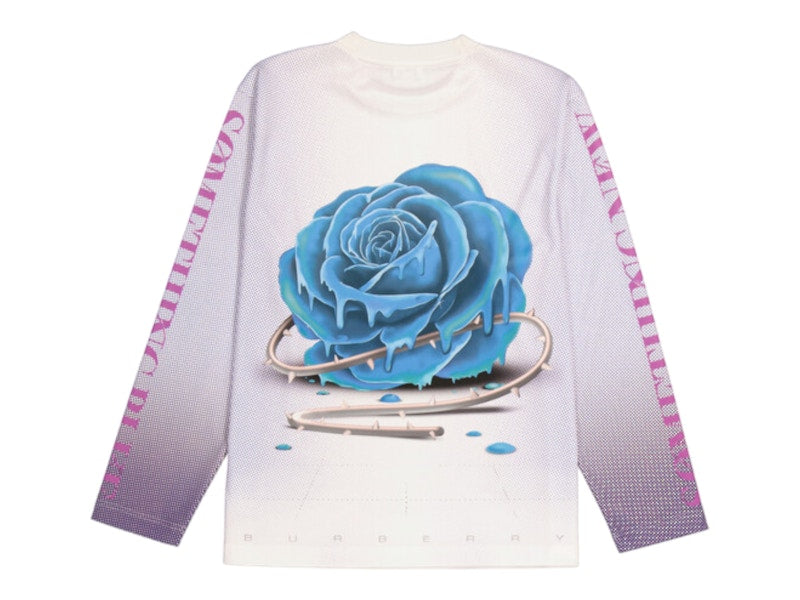 Burberry Rose Print Long Sleeve T-shirt Purple