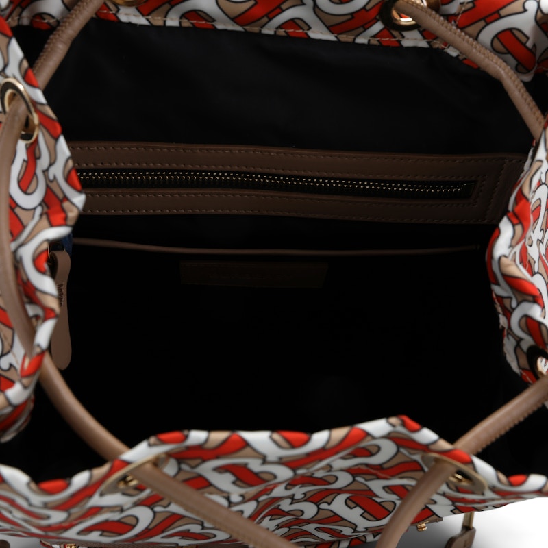 Burberry Rucksack Monogram Print Nylon Medium Vermillion