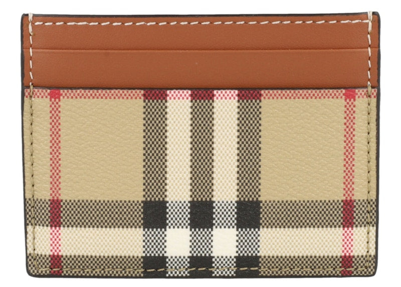 Burberry Sandon Check Card Holder Archive Beige