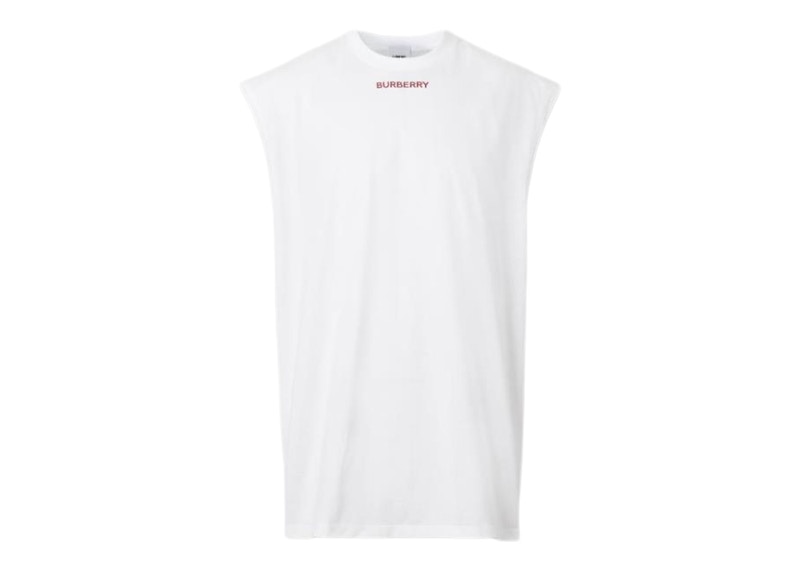 Burberry Sleeveless Cotton Oversized Top White