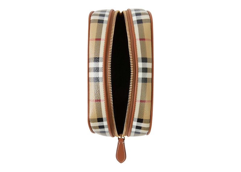 Burberry Small Check Travel Pouch Archive Beige