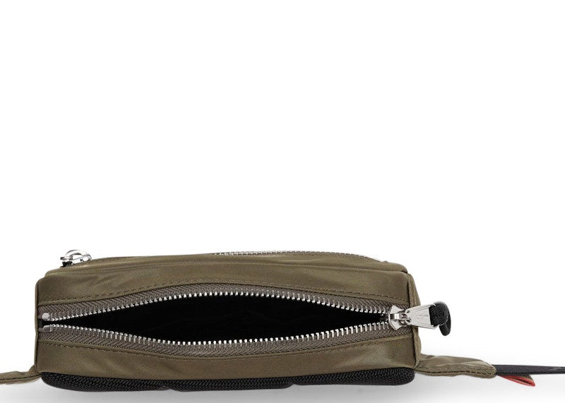 Burberry Cannon Bum Bag Logo Print Small Canvas Green