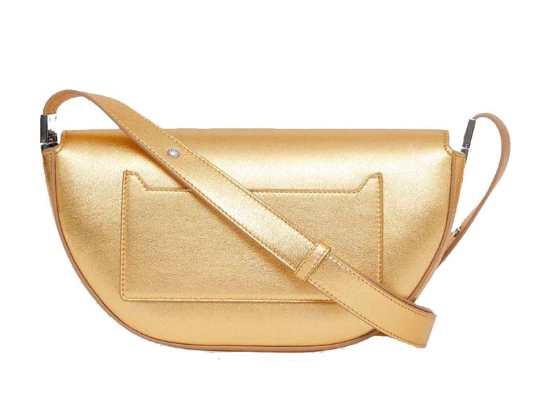 Burberry Small Metallic Leather Olympia Shoulder Bag Gold