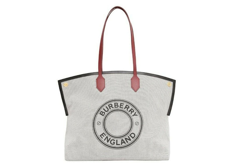 Burberry Society Tote Bag Large Black/Burgundy