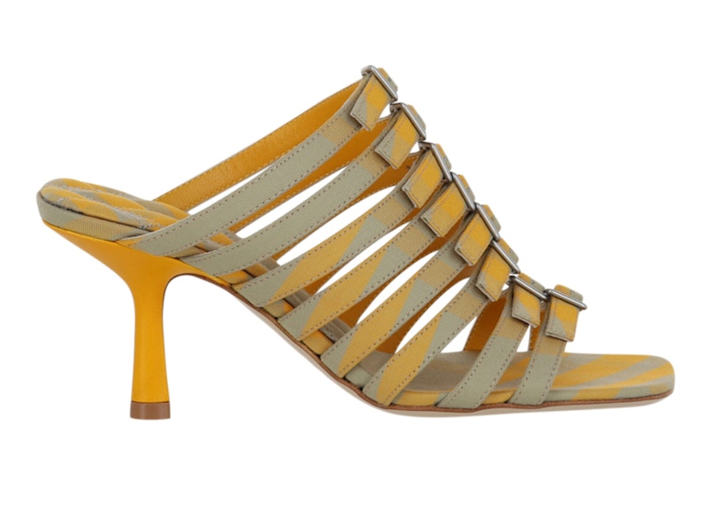 Burberry Step Check Heels Sandals Gold (Women's)