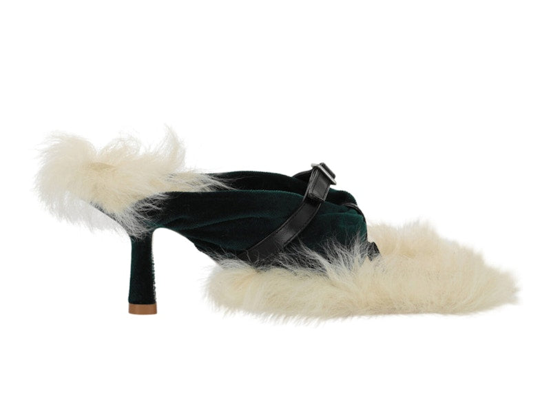 Burberry Step Post Heel Sandals Green White (Women's)