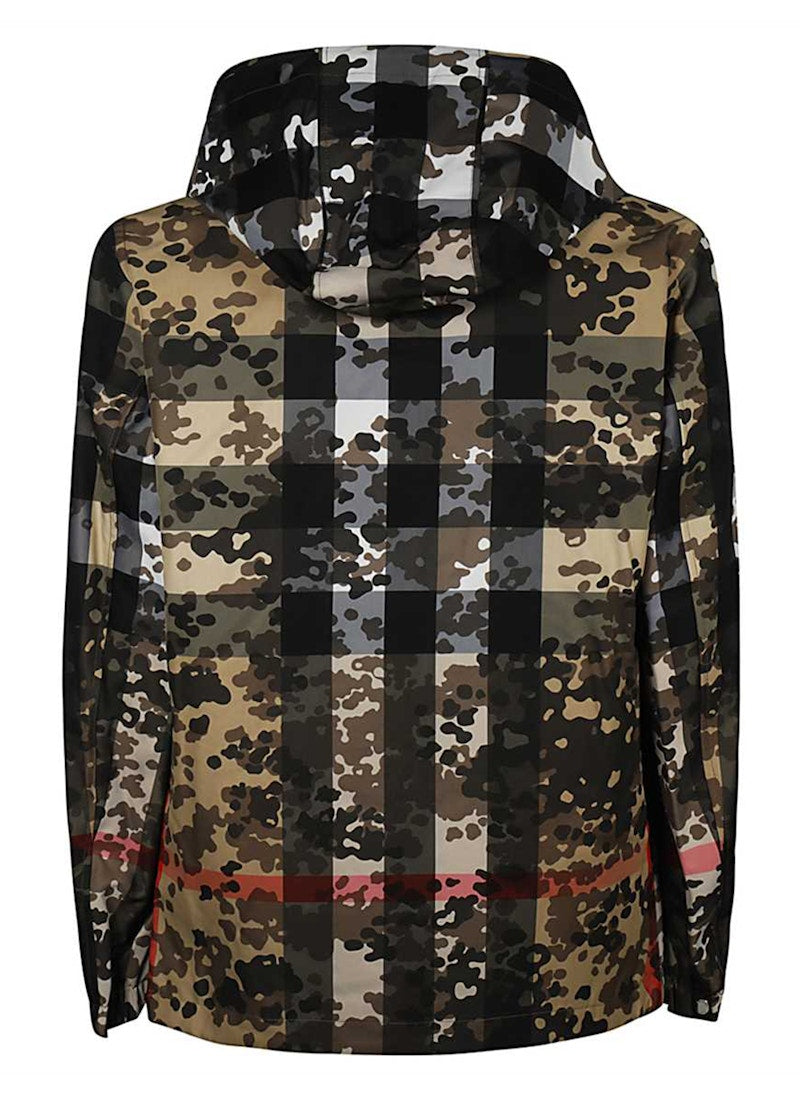 Burberry Stretton Camouflage Check lightweight Jacket Archive Beige Green