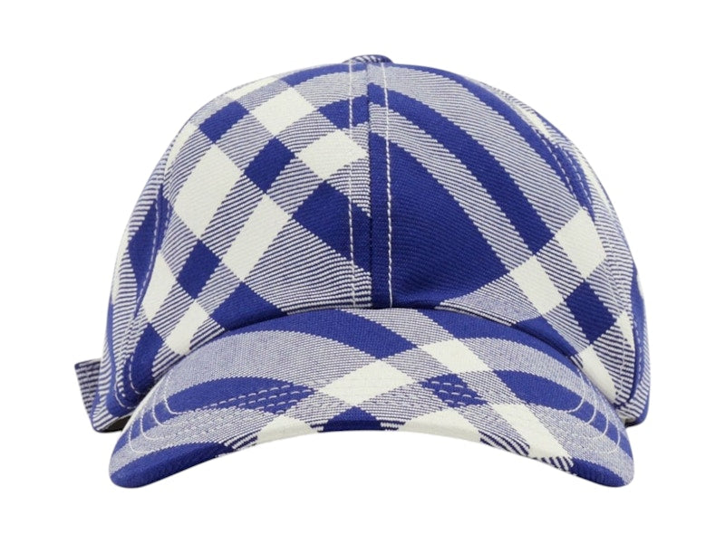 Burberry Tartan Pattern Baseball Cap Blue White