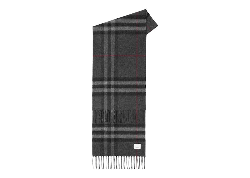 Burberry The Classic Check Cashmere Scarf Charcoal