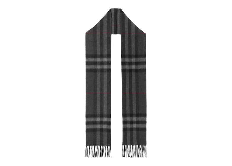 Burberry The Classic Check Cashmere Scarf Charcoal