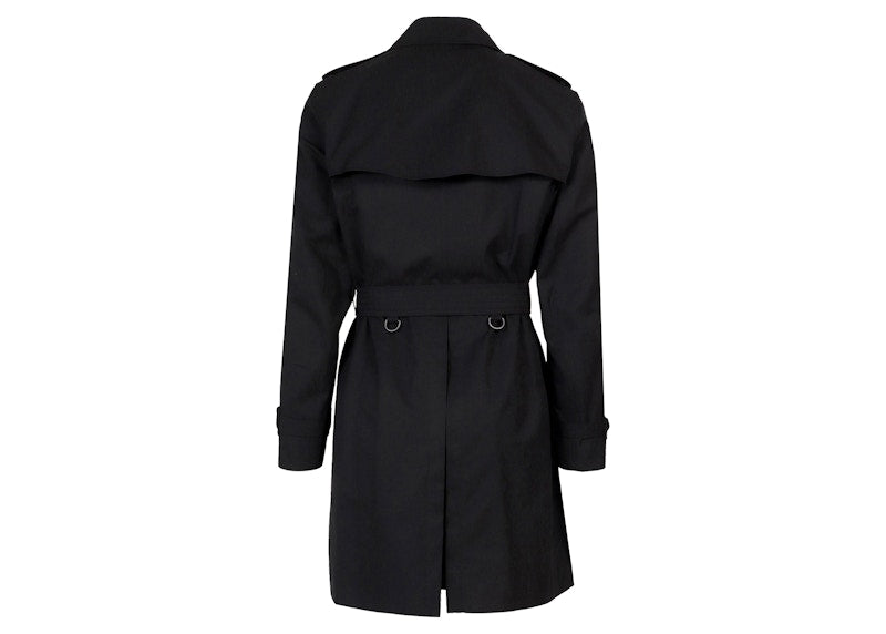 Burberry Traditional Check Lining Cotton Trench Coat Black