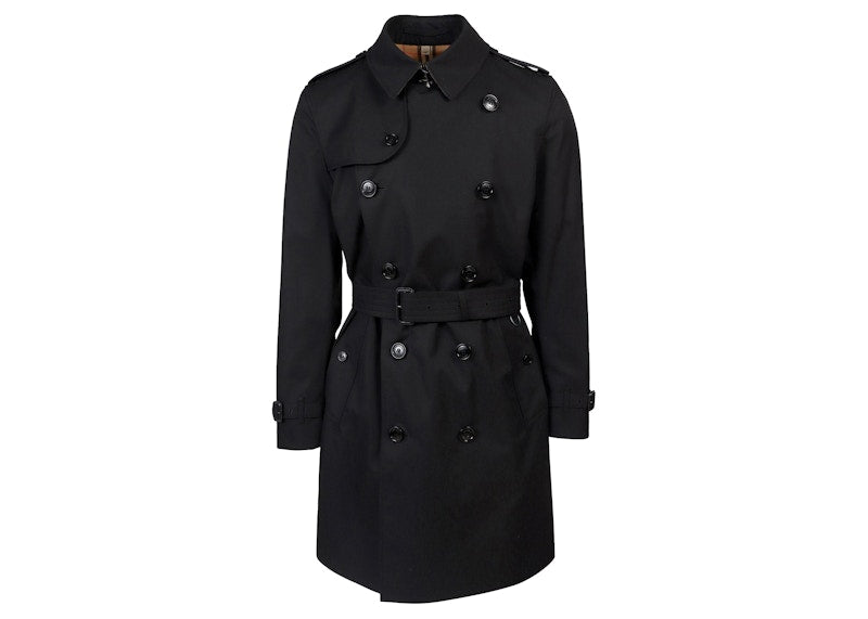 Burberry Traditional Check Lining Cotton Trench Coat Black
