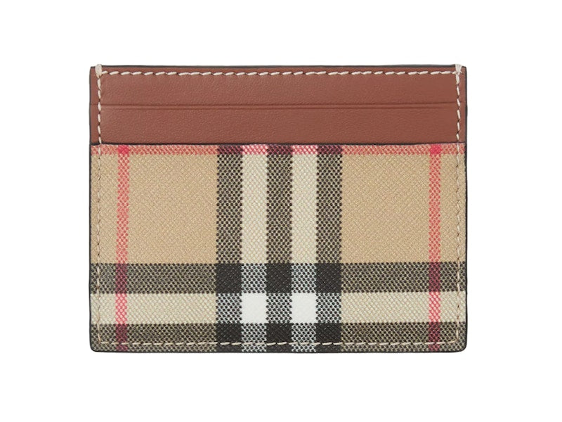 Burberry Vintage Check (4 Card Slot) Card Case Tan
