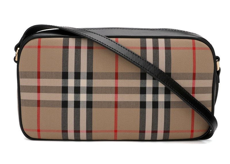 Burberry Vintage Check Cotton Camera Bag Brown