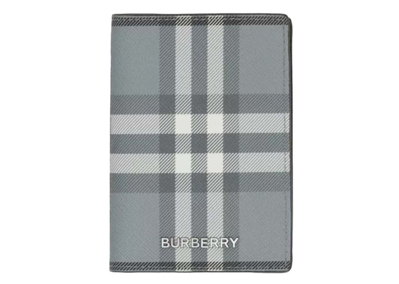 Burberry Vintage Check Folding Card Case (4 Card Slot) Storm Grey Check