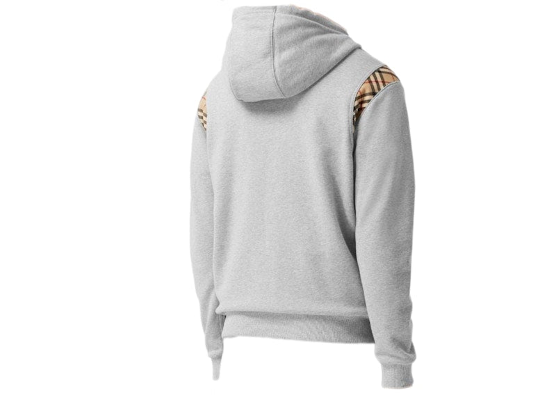 Burberry Vintage Check Panel Hoodie Grey/Beige