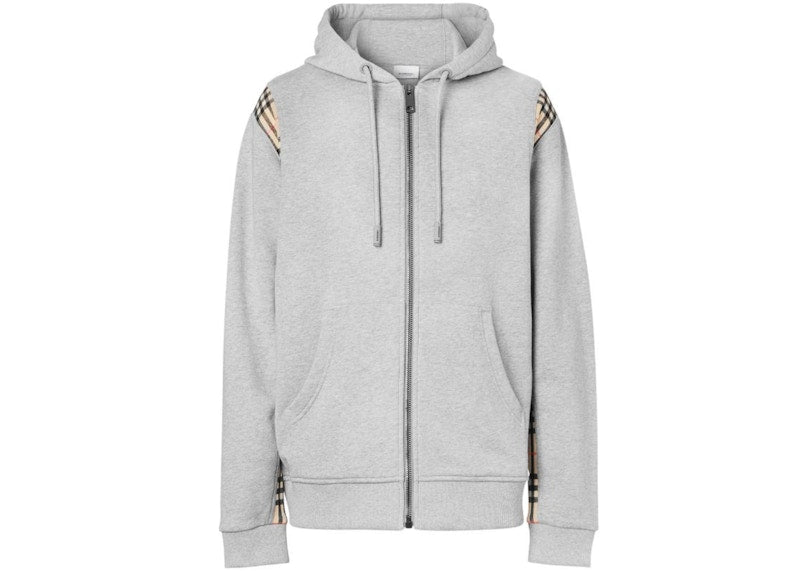 Burberry Vintage Check Panel Hoodie Grey/Beige