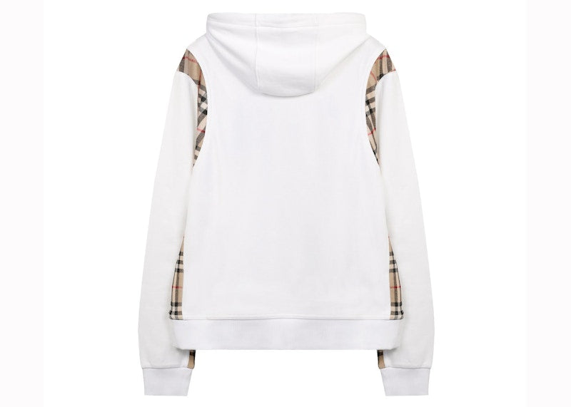 Burberry Vintage Check Panel Oversized Hoodie White