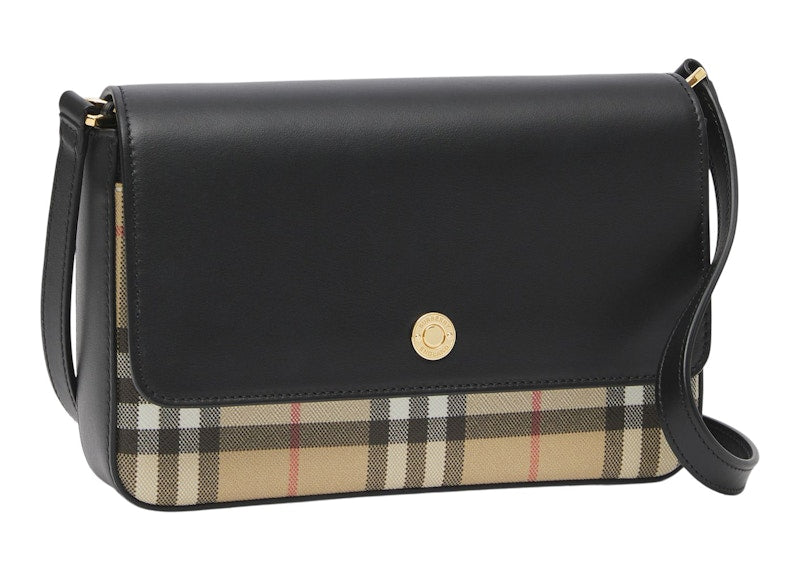 Burberry Vintage Check and Leather Note Bag Mini Archive Beige/Black