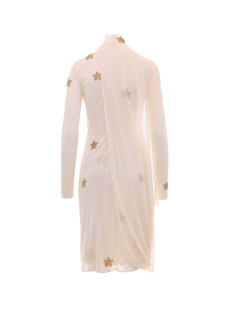 Burberry Woman Draped Viscose and Silk Dress Beige