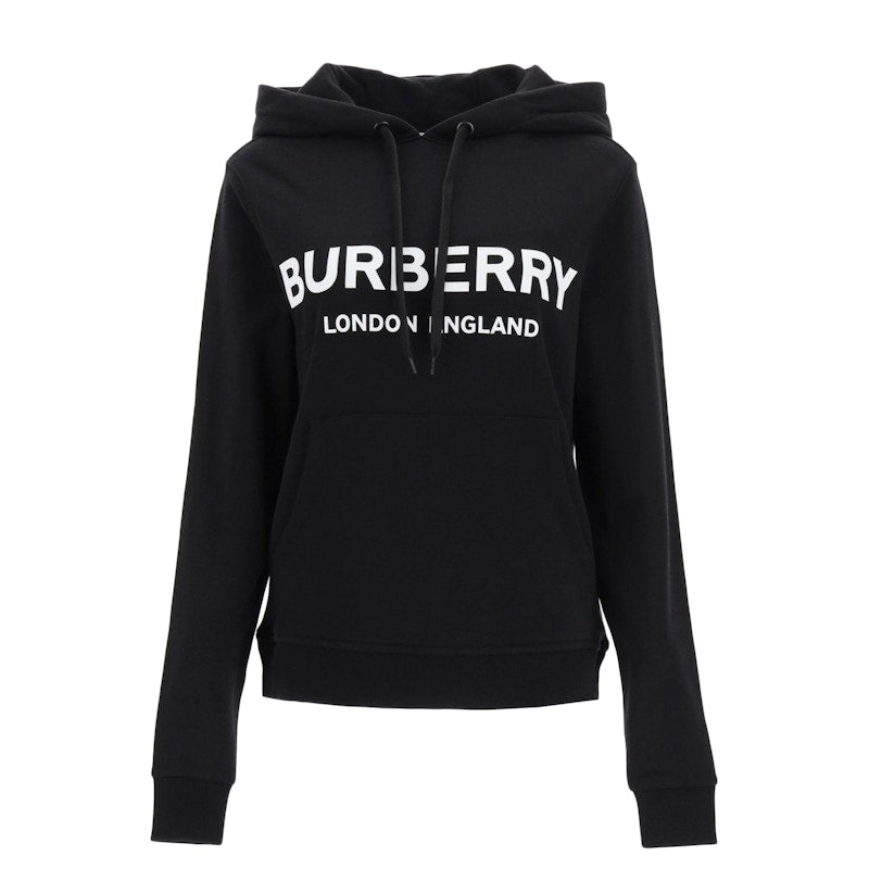 Burberry Women Poulter Logo Hoodie Black
