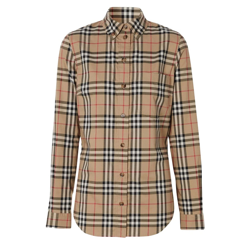 Burberry Womens Classic Check Button Down Shirt Vintage Check