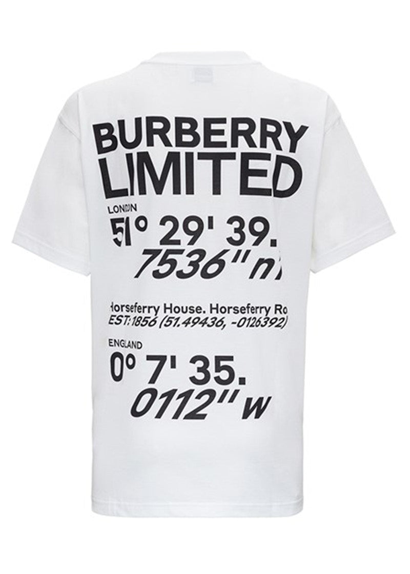 Burberry Womens Horseferry Print Cotton Oversized T-Shirt White/Black