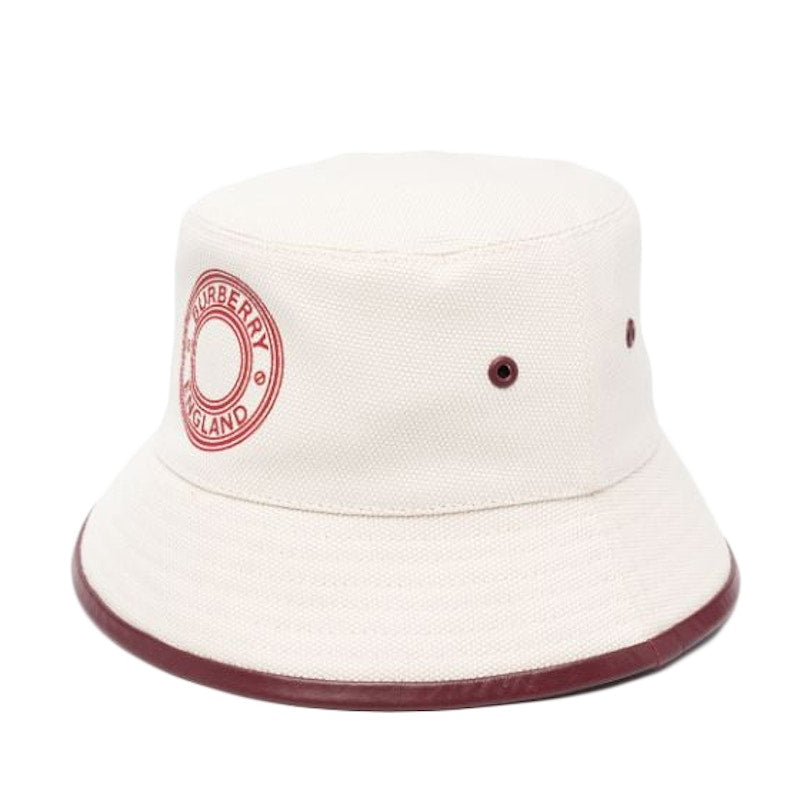Burberry Womens Logo Print Bucket Hat Natural