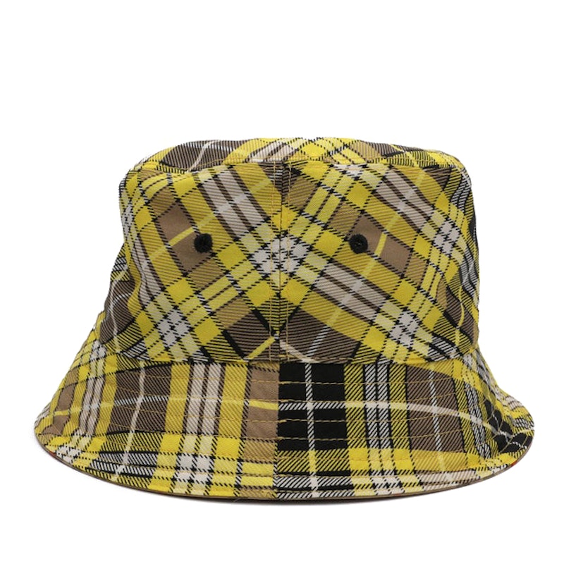Burberry Womens Vintage Check Reversible Bucket Hat Yellow