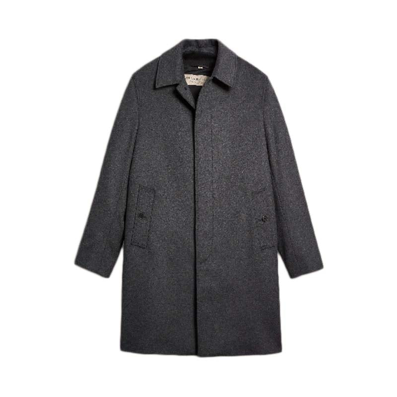 Burberry Wool Cashmere Blend Car Coat with Detachable Gilet Dark Grey