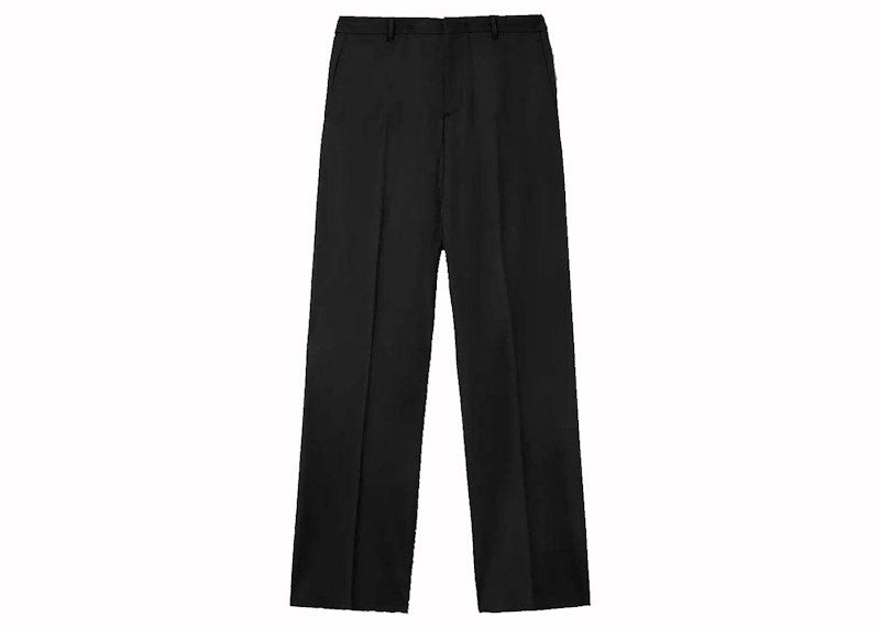 Burberry Wool Cashmere Wide Leg Trousers Black