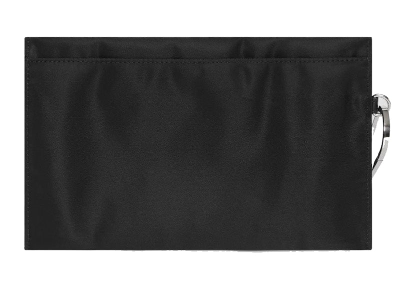Burberry Zip Pouch Logo Print Nylon Black
