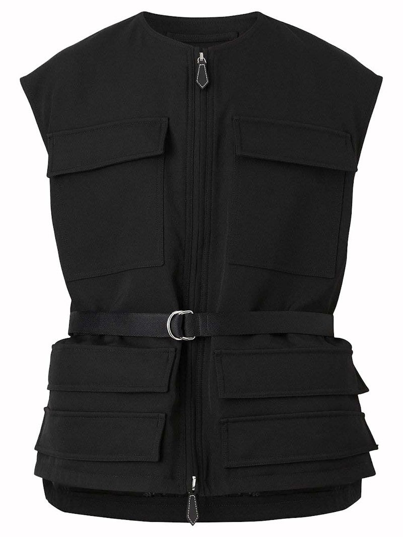 Burberry Zip Up Cargo Sleevless Vest Black