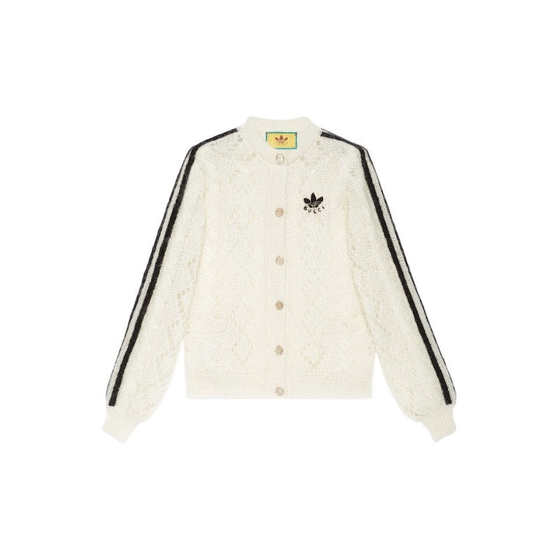 Gucci x adidas Mohair Knit Cardigan Ivory