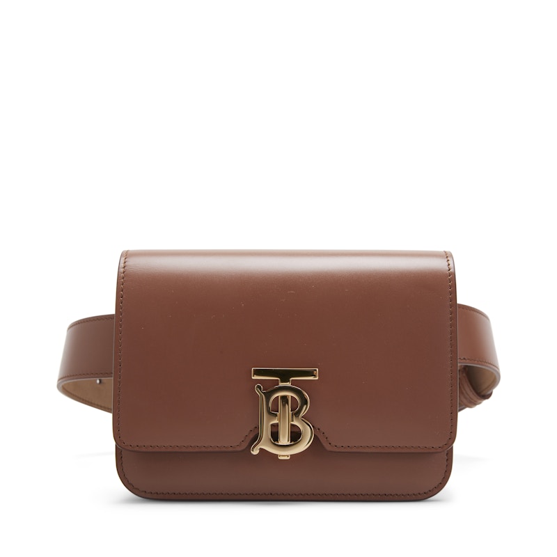 Burberry Belted Leather TB Bag Malt Brown