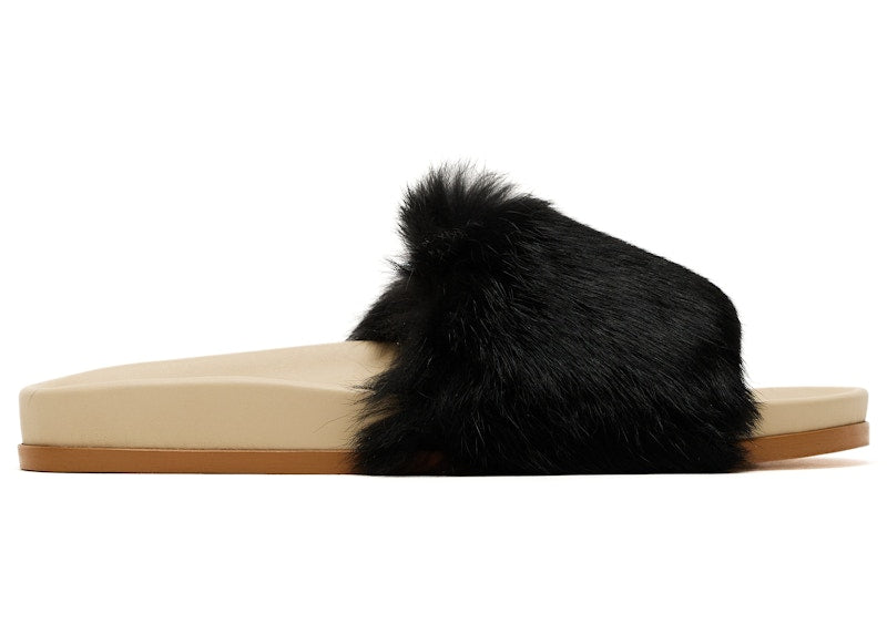 Buscemi Fur Clot Leather Slide Black (Women's)
