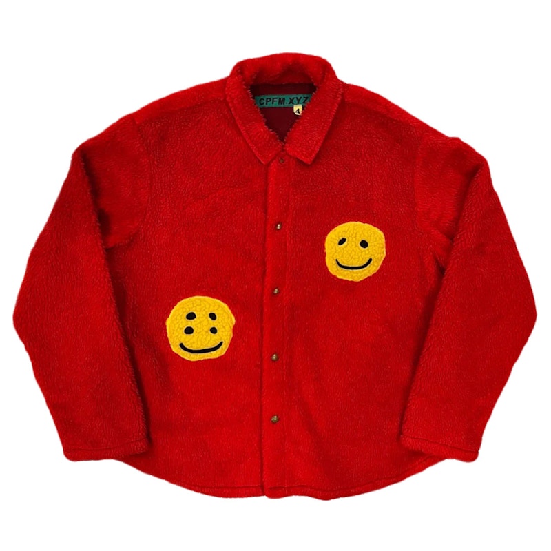 Cactus Plant Flea Market CPFM Double Smiley Work Shirt Red