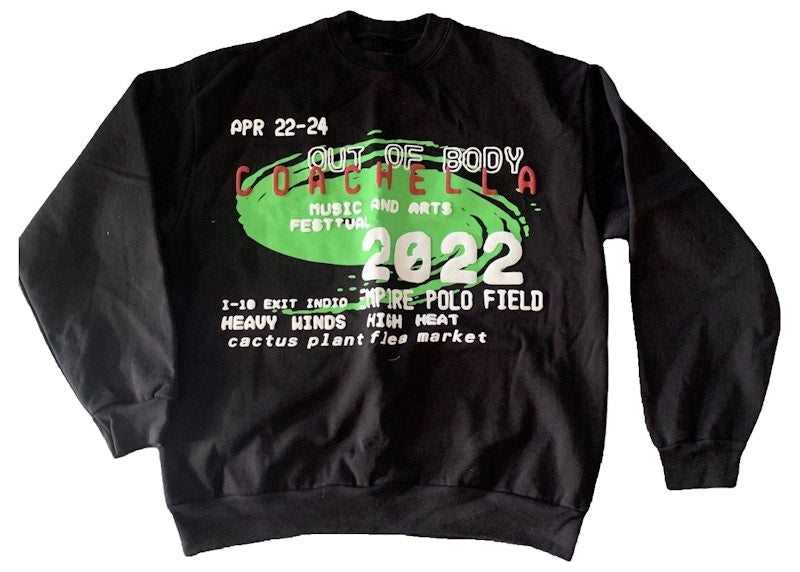 Cactus Plant Flea Market Coachella Weekend 2 Crewneck Black