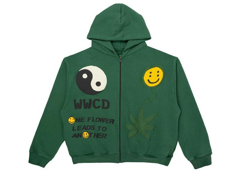 Cactus Plant Flea Market Earth First Zip Hooded Sweatshirt Green