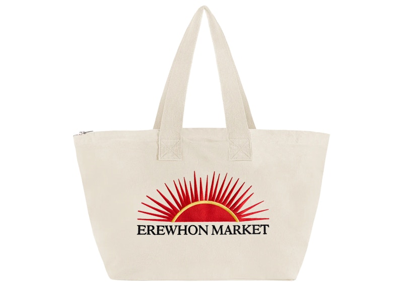 Cactus Plant Flea Market Embroidered Erewhon Market Zip Tote Natural