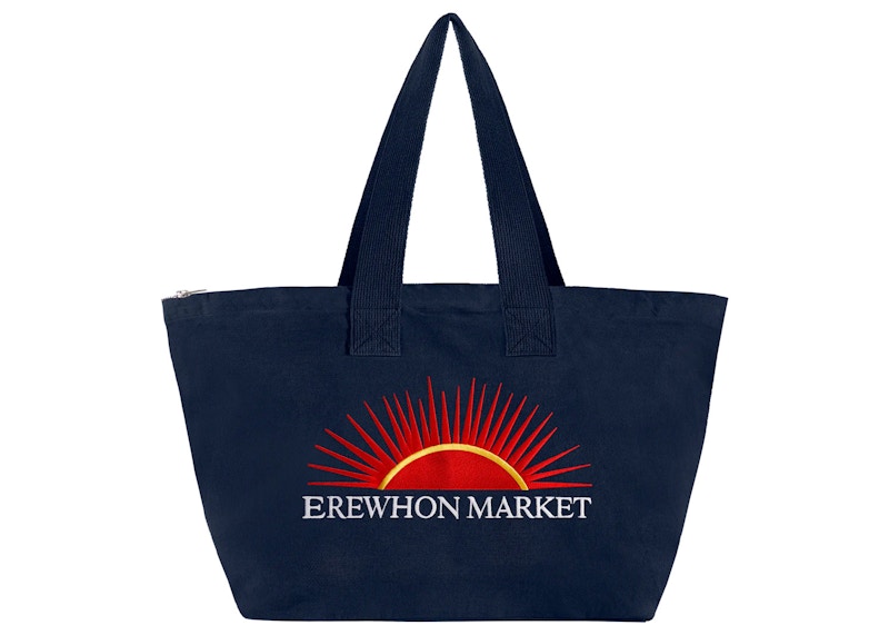 Cactus Plant Flea Market Embroidered Erewhon Market Zipper Tote Navy